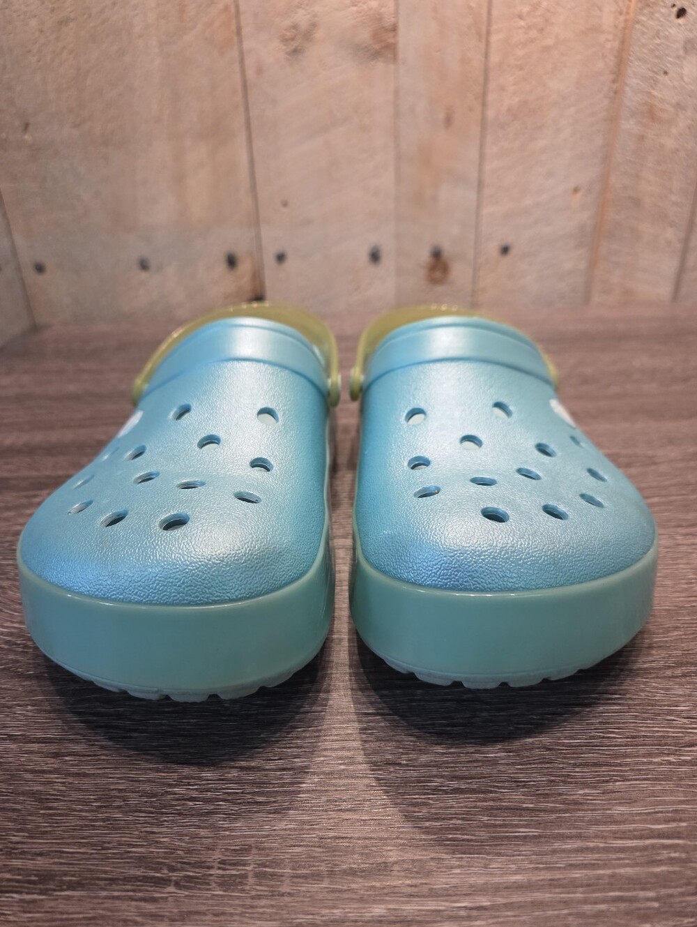 Crocs Crocband Ice Pop Clogs Ice Blue/Green RARE Fun Unique Color Size 7M 9W - Picture 2 of 9